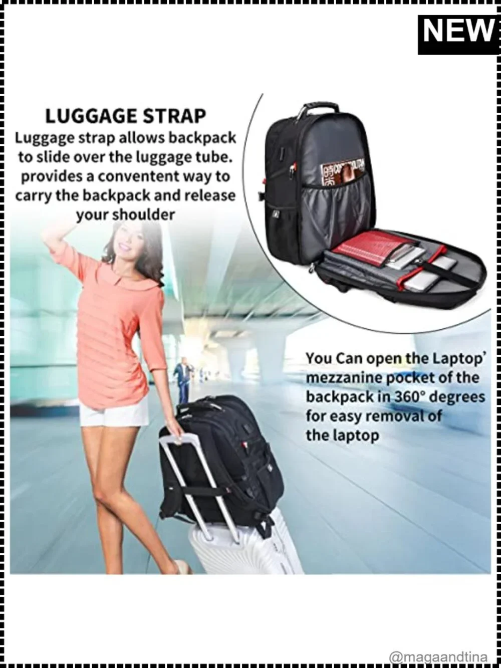 Extra Large Travel Laptop Backpack 50L Fits 17 Inch with USB Charging Port